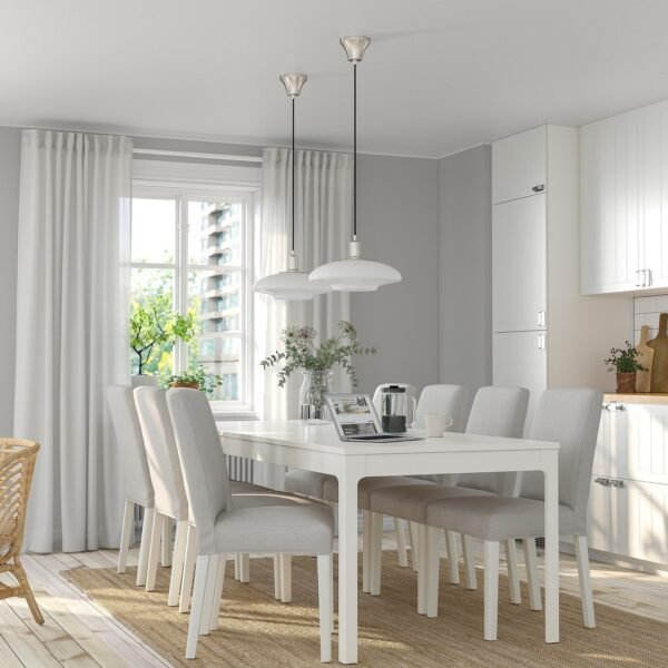 ekedalen-bergmund-table-and-8-chairs-white-white-orrsta-light-grey__1097697_pe865085_s5.jpg Nordic Gather 8 – Table and 8 chairs, white white/Orrsta light grey, 180/240 cm