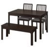ekedalen-ekedalen-table-with-2-chairs-and-bench-dark-brown-orrsta-light-grey__0737694_pe741214_s5-1.jpg Stonebrew Bench Set – Table with 2 chairs and bench, dark brown/Orrsta light grey, 120/180 cm