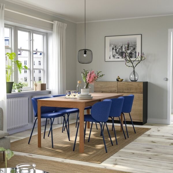 ekedalen-krylbo-table-and-4-chairs-oak-tonerud-blue__1232007_pe916326_s5.jpg Oakwave Blue Set – Table and 4 chairs, oak/Tonerud blue, 120/180 cm